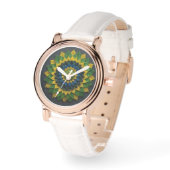 Imperial Solar Leaf Mandala Luxury Keychain  Horloge (Hoek)