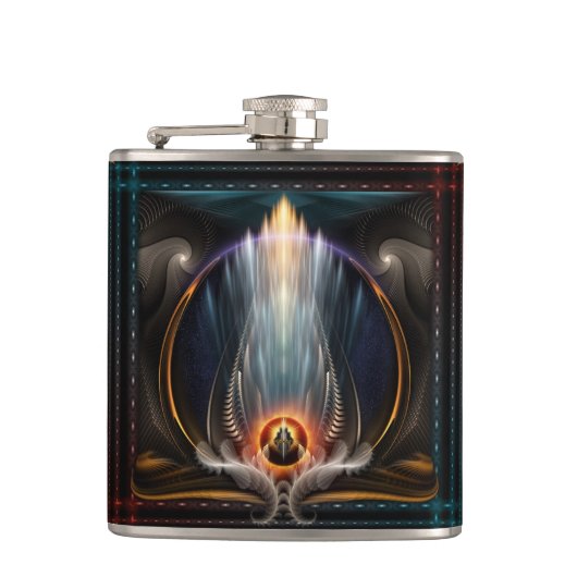 Imperial Uitzicht Fractal Art Flask Heupfles (Voorkant)