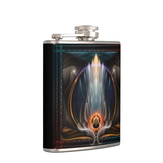 Imperial Uitzicht Fractal Art Flask Heupfles (Rechts)