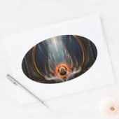 Imperial Uitzicht Fractal Art Oval Sticker (Envelop)