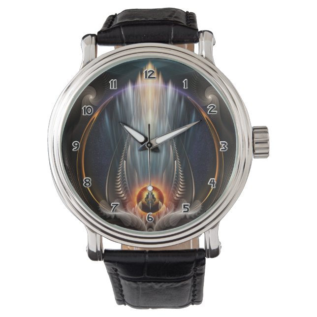 Imperial Uitzicht Fractal Art Wrist Watch Horloge (Voorkant)