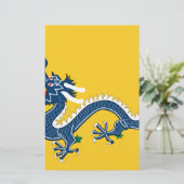 Imperial Yellow Dragon Flag, Qing Dynasty (China) Briefpapier (Staand voorkant)