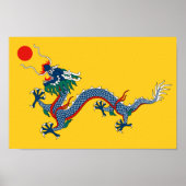 Imperial Yellow Dragon Flag, Qing Dynasty (China) Poster (Voorkant)