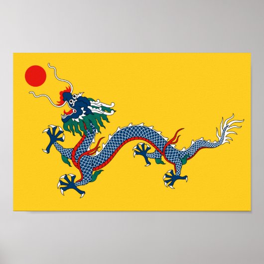 Imperial Yellow Dragon Flag, Qing Dynasty (China) Poster (Voorkant)