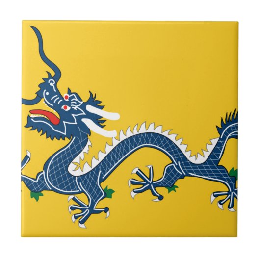Imperial Yellow Dragon Flag, Qing Dynasty (China) Tegeltje (Voorkant)