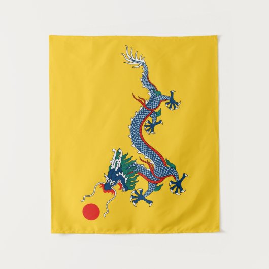Imperial Yellow Dragon Flag, Qing Dynasty (China) Wandkleed (Voorkant)