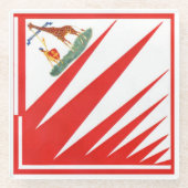 Imperiale Contrada della Giraffa - Giraffe Palio Glazen Onderzetter (Voorkant)