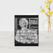 Imperialisme Mark Twain citeert anti-oorlog citaat Kaart (Gele Bloem)