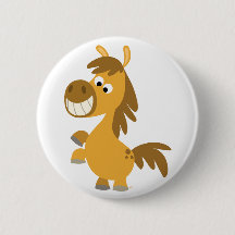 Impetuous Cartoon Pony Button Badge