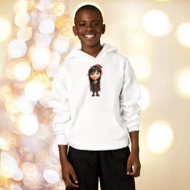 Impish Girl Kerst Elf Boy's Hoodie