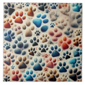 Implicerende gekleurde hoekpootafdruk tegeltje (Voorkant)