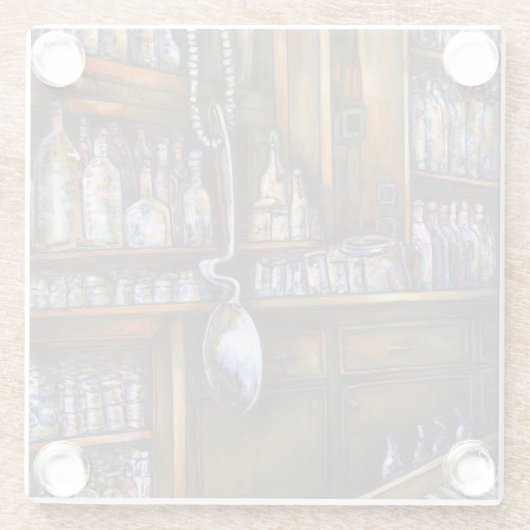 impliciet begrepen glazen onderzetter (Achterkant)