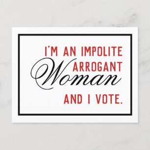 Impolite Arrogant Woman Stemming Briefkaart