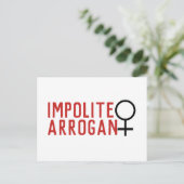 Impolite Arrogant Woman Symbol 2 Line Briefkaart (Staand voorkant)