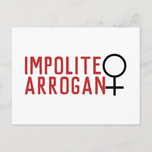 Impolite Arrogant Woman Symbol 2 Line Briefkaart (Voorkant)
