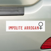 Impolite Arrogant Woman Symbol 2 Line Bumpersticker (Op auto)