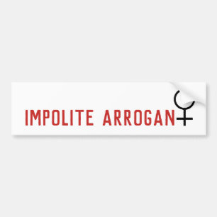 Impolite Arrogant Woman Symbol 2 Line Bumpersticker