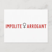 Impolite Arrogant Woman Vrouw Symbool Briefkaart (Voorkant)