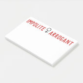 Impolite Arrogant Woman Vrouw Symbool Post-it® Notes (Schuin)