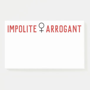 Impolite Arrogant Woman Vrouw Symbool Post-it® Notes