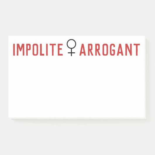 Impolite Arrogant Woman Vrouw Symbool Post-it® Notes (Voorkant)