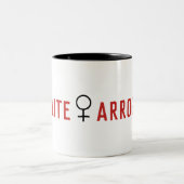 Impolite Arrogant Woman Vrouw Symbool Tweekleurige Koffiemok (Center)