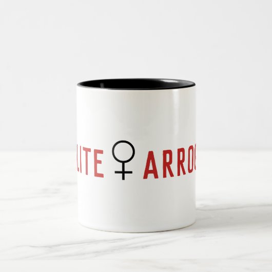 Impolite Arrogant Woman Vrouw Symbool Tweekleurige Koffiemok (Center)