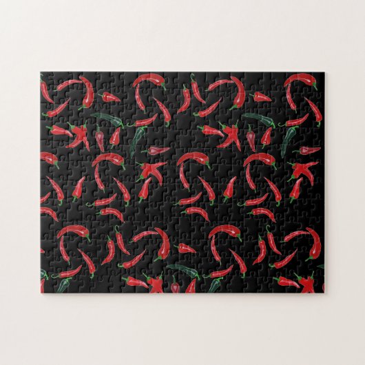 Imposable puzzel Red | Zwarte Pepper-patroon voor  Legpuzzel (Horizontaal)
