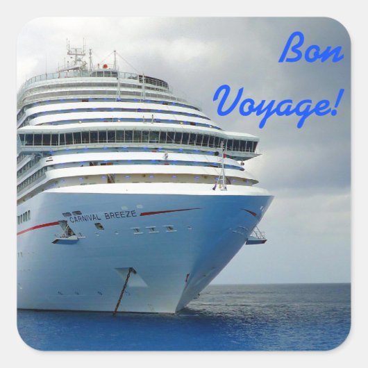 Imposant boog bon voyage vierkante sticker (Voorkant)