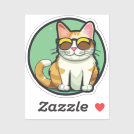 imposing cat with glasses sticker