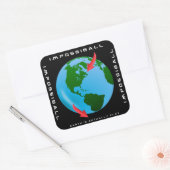 IMPOSSIBALL - De aarde is eigenlijk vlak (FE-Desig Vierkante Sticker (Envelop)