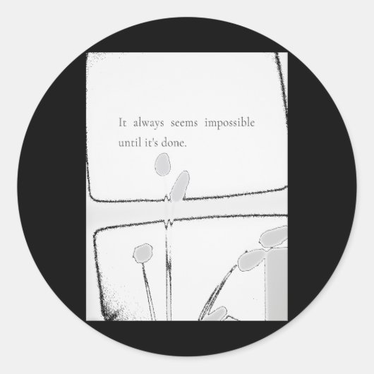 Impossible is gewoon een Inspirerend quote Ronde Sticker (Voorkant)