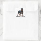 Impossible Is Nothing, Rottweiler Vierkante Sticker (Tas)