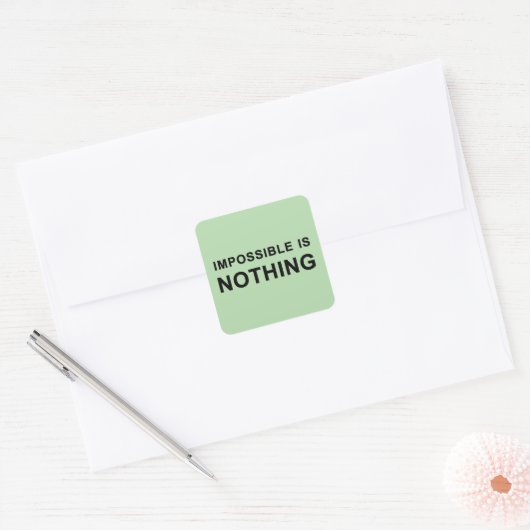 Impossible Is Nothing Vierkante Sticker (Envelop)