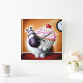 Impossimal© - 'Cake-O-Clock'! Clock, Clock. Vierkante Klok (Huis)