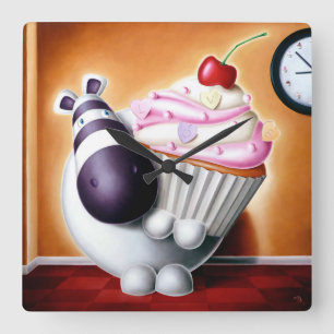 Impossimal© - 'Cake-O-Clock'! Clock, Clock. Vierkante Klok
