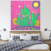 Impresión Acrílica de cactus Canvas Afdruk (Insitu (Slaapkamer))