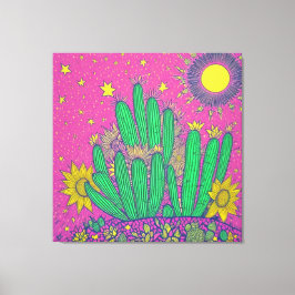Impresión Acrílica de cactus Canvas Afdruk