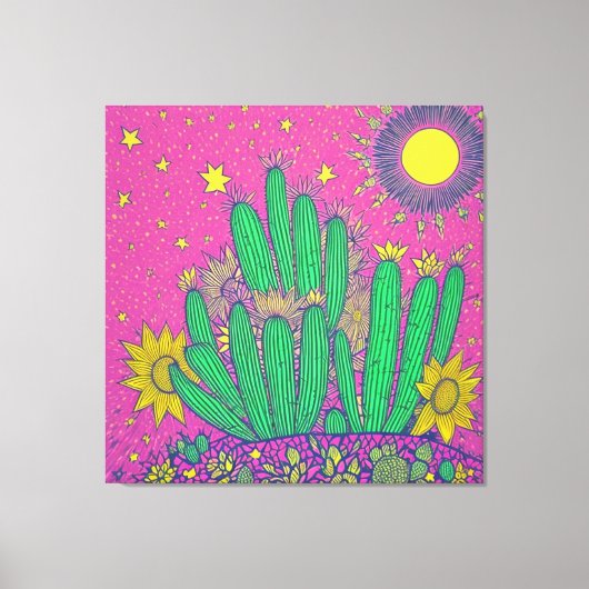 Impresión Acrílica de cactus Canvas Afdruk (Voorkant)