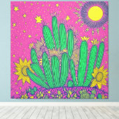 Impresión Acrílica de cactus Canvas Afdruk (Insitu (Houten vloer))