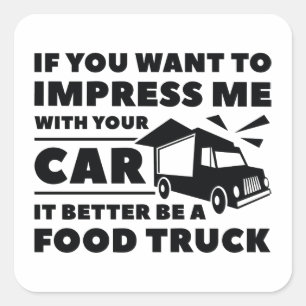 Impress Food Truck Vierkante Sticker