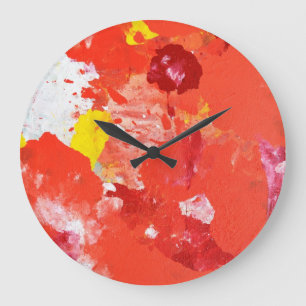 'Impress me' kleurrijke Abstracte kunstklok Grote Klok