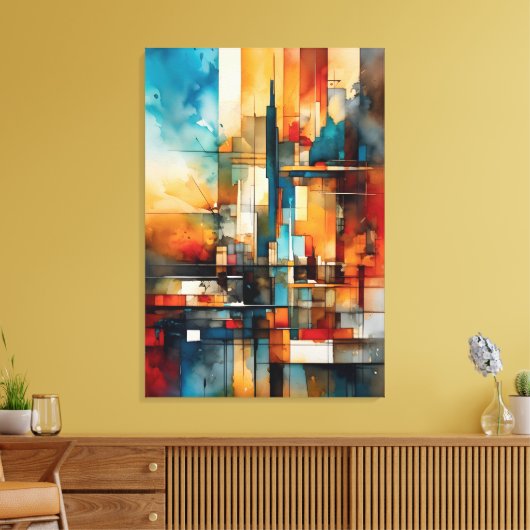 Impressão Em Tela Abstract vertical and horizontal Canvas Afdruk (Insitu (Woonkamer))