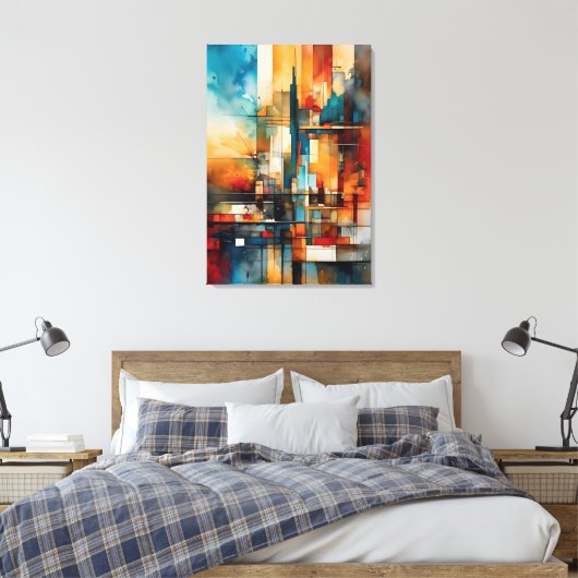 Impressão Em Tela Abstract vertical and horizontal Canvas Afdruk (Insitu (Slaapkamer))