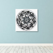 Impressão Em Tela Painel Mandala Serenidade Floral Canvas Afdruk (Insitu (Houten vloer))