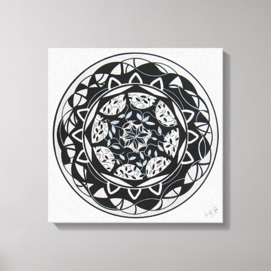 Impressão Em Tela Painel Mandala Serenidade Floral Canvas Afdruk (Voorkant)