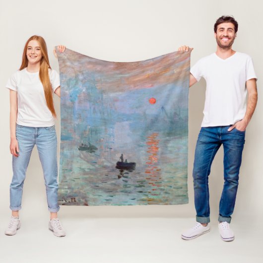 Impressie, Sunrise, Claude Monet Fleece Deken (In situ)