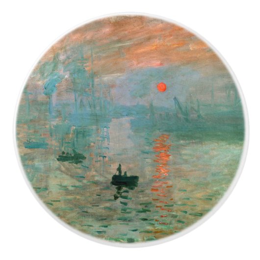 Impressie, Sunrise door Claude Monet Keramische Knop (Voorkant)