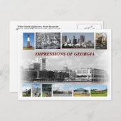 Impressie van Georgië, Verenigde Staten Briefkaart (Voorkant / Achterkant)