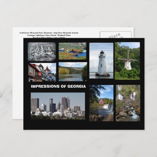 Impressie van het Georgische Briefkaart (Voorkant / Achterkant)